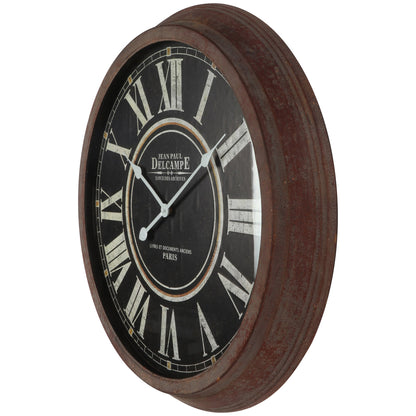 Vintage-Style 'Delcampe' Glass-Front Wall Clock 70cm - Image 3
