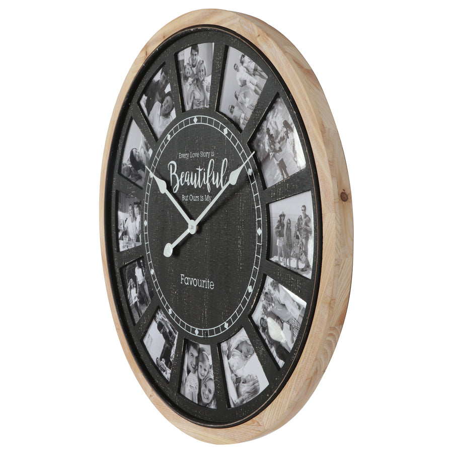 Distressed Photo Gallery Collage Wall Clock 70cm - Image 3
