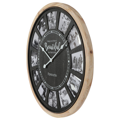 Distressed Photo Gallery Collage Wall Clock 70cm - Image 3