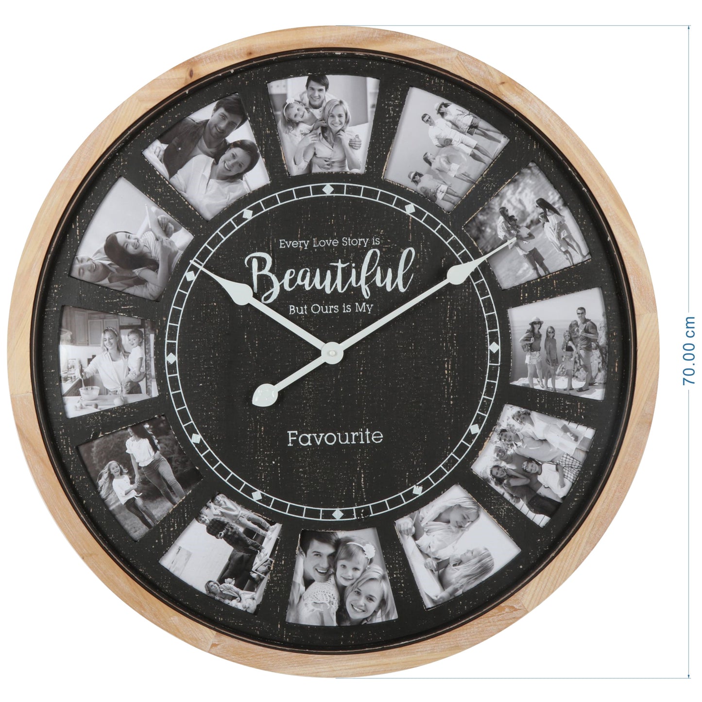 Distressed Photo Gallery Collage Wall Clock 70cm - Image 5