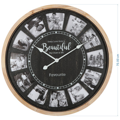 Distressed Photo Gallery Collage Wall Clock 70cm - Image 5