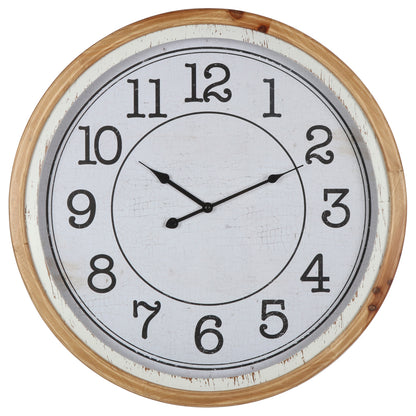 Distressed Nordic Glass-Front Wall Clock 60cm