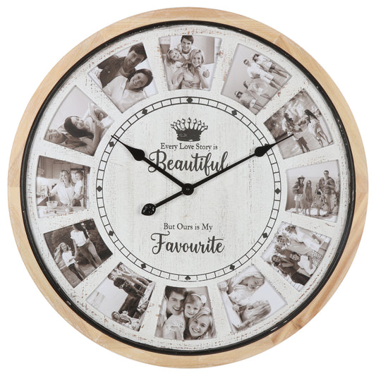 Hamptons Photo Gallery Collage Wall Clock 70cm