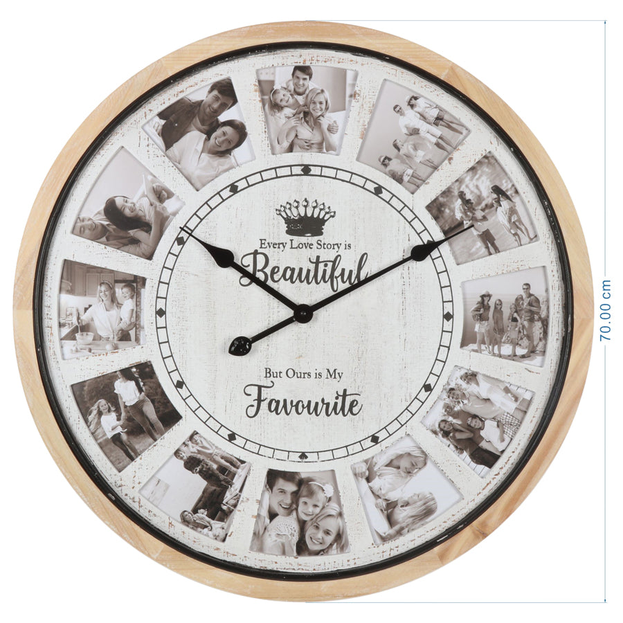 Hamptons Photo Gallery Collage Wall Clock 70cm - Image 4