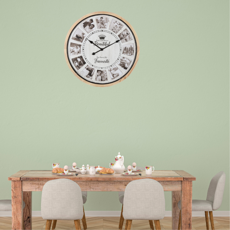 Hamptons Photo Gallery Collage Wall Clock 70cm - Image 2