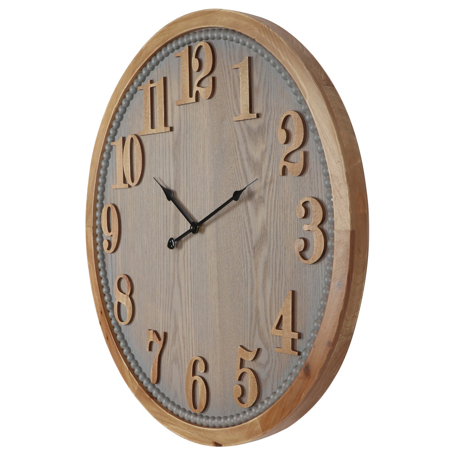 Contemporary Grey Timber Wall Clock 60cm - Image 3