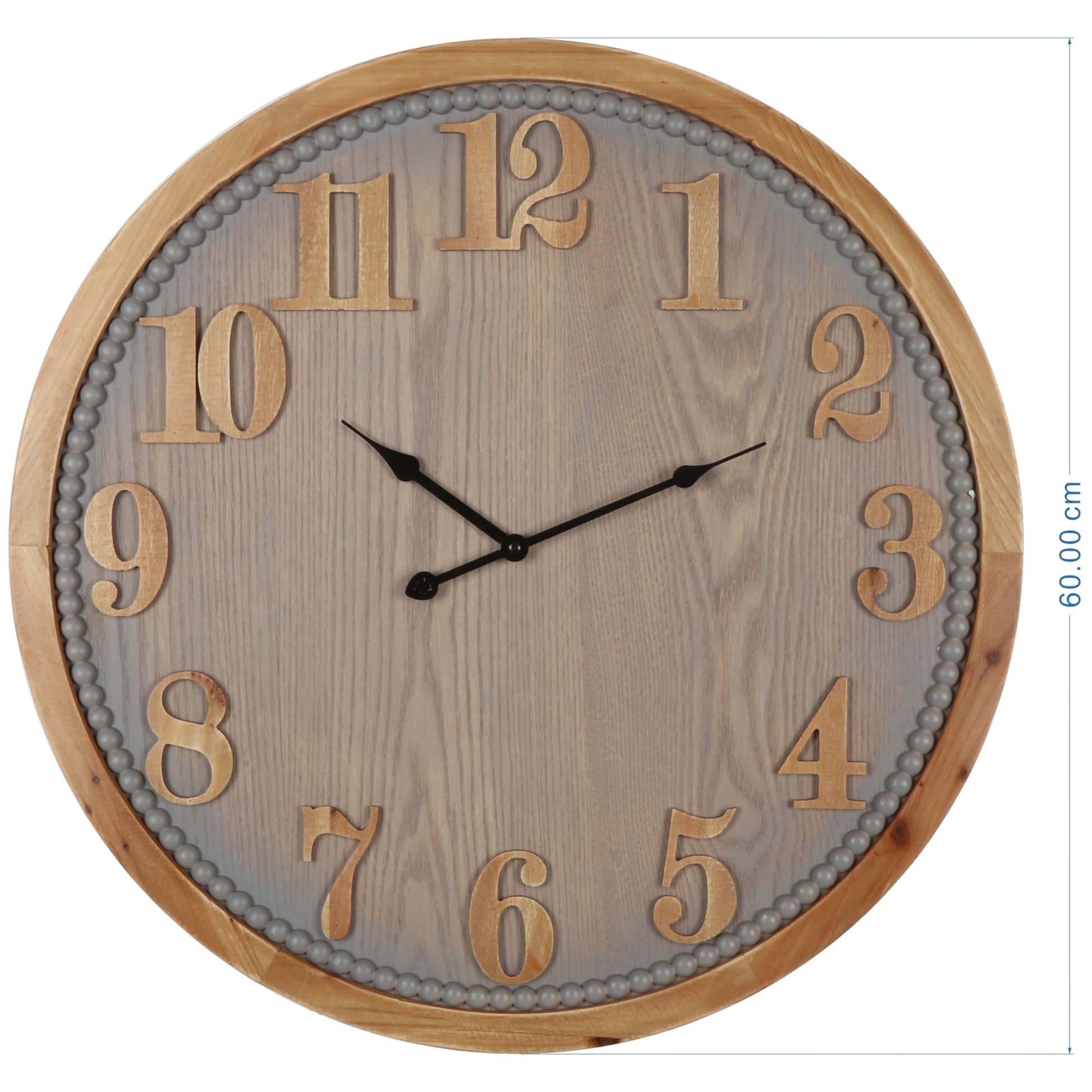 Contemporary Grey Timber Wall Clock 60cm - Image 5