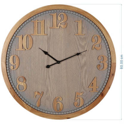 Contemporary Grey Timber Wall Clock 60cm - Image 5