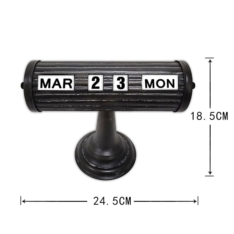 Vintage Style Black Table Top Calendar 24x18cm - Image 4