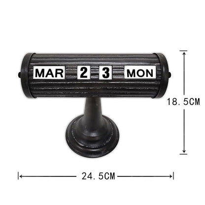 Vintage Style Black Table Top Calendar 24x18cm - Image 4