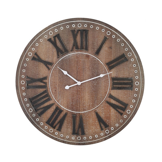 Rustic W Black Roman Numeral Wall Clock 60cm