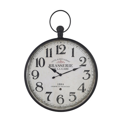 Brasserie' Glass Front Fob Wall Clock 60x81cm