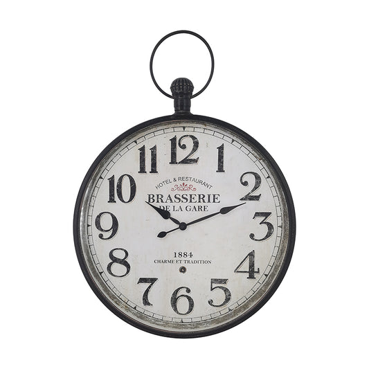 Brasserie' Glass Front Fob Wall Clock 60x81cm