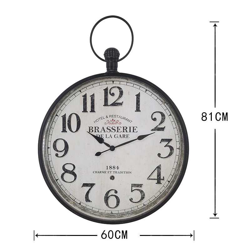 Brasserie' Glass Front Fob Wall Clock 60x81cm - Image 4