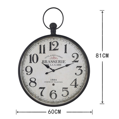 Brasserie' Glass Front Fob Wall Clock 60x81cm - Image 4