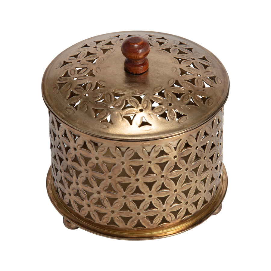 Handcrafted Round Punched Flower Box 12cm