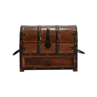 Handcrafted Treasure Chest Box w Drawer 30cm