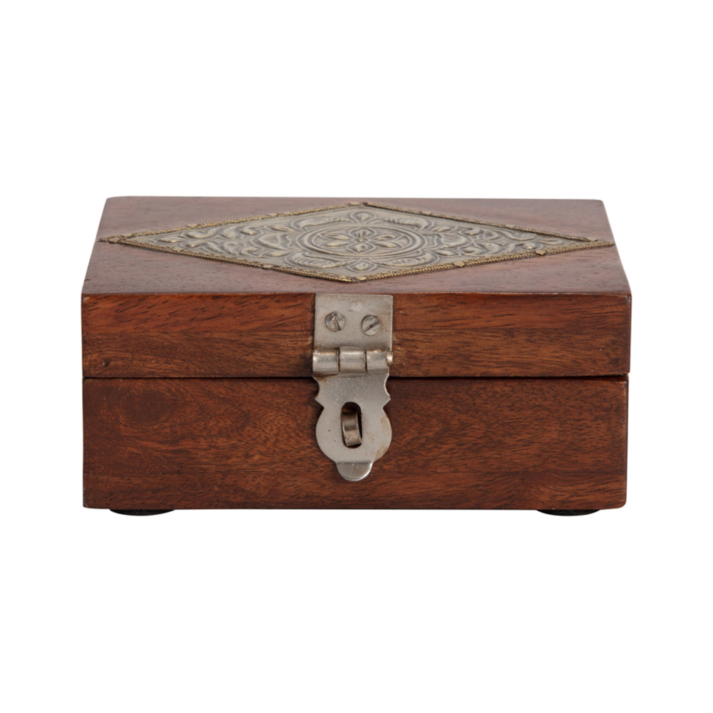 Rectangle Box w Metal Punched Top 13cm