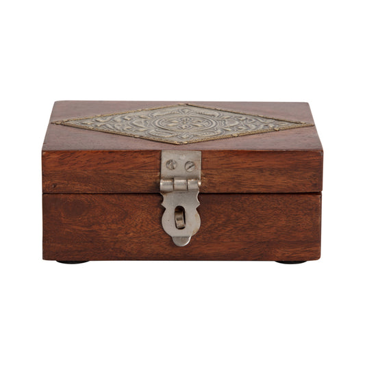 Rectangle Box w Metal Punched Top 13cm