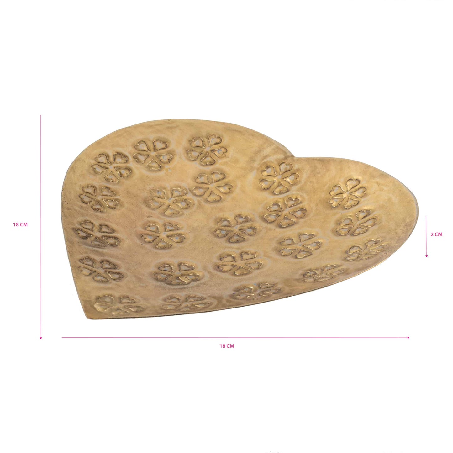 Handcrafted Metal Pressed Heart Shape Bowl 17cm - Image 5