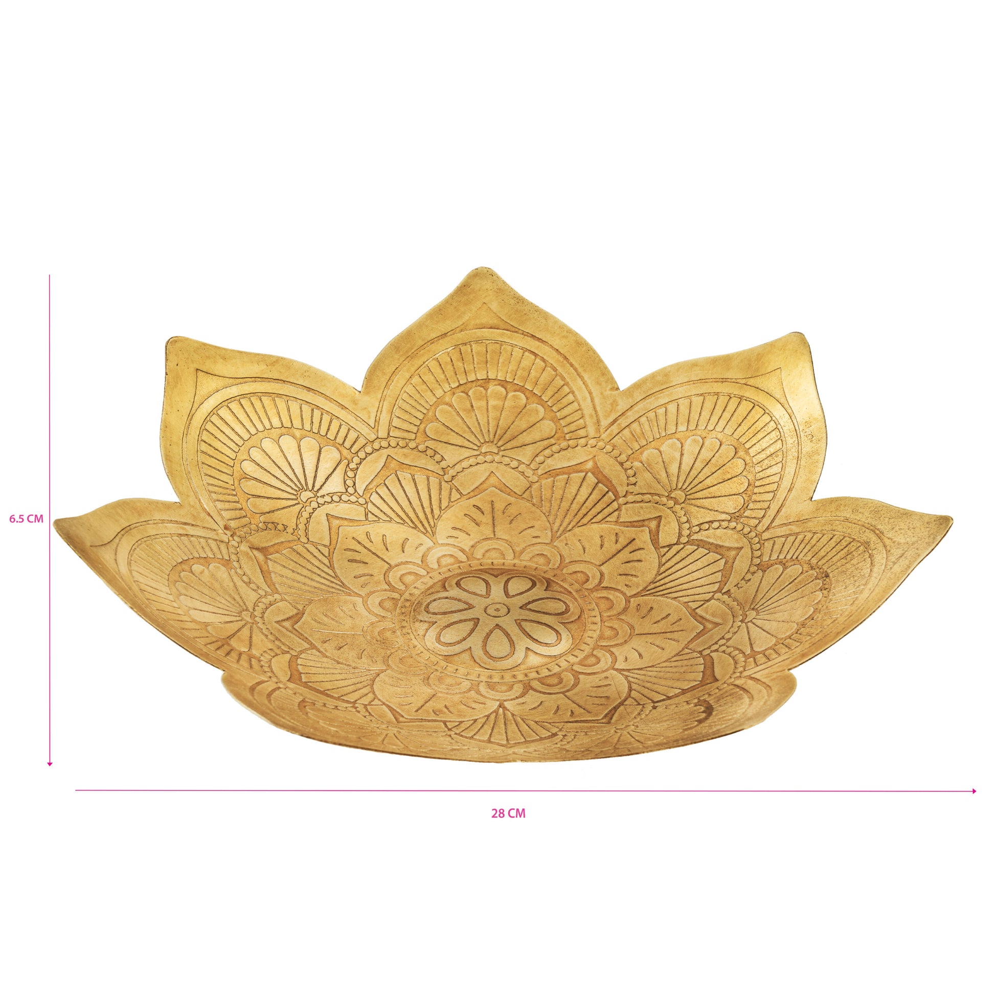 Handcrafted Metal Pressed Mandala Shape Bowl 28cm - Image 5