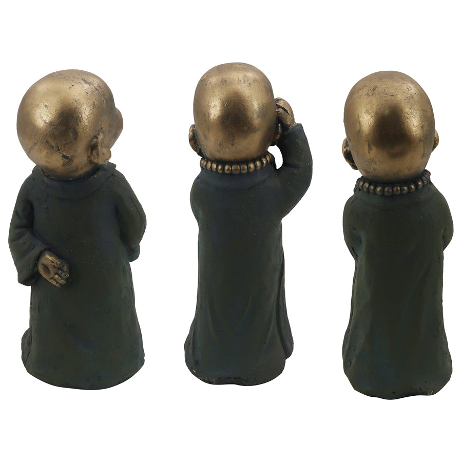 Set 3 Assorted Monk Statues 14x33cm - Image 2