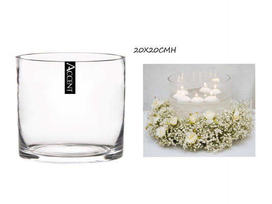 Glass Cylinder Vase Flower 20cm