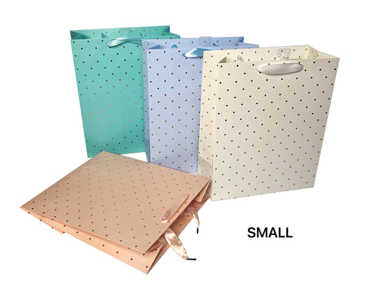 bulk 24 Small Foil Dot Gift Bag Assorted 14cm