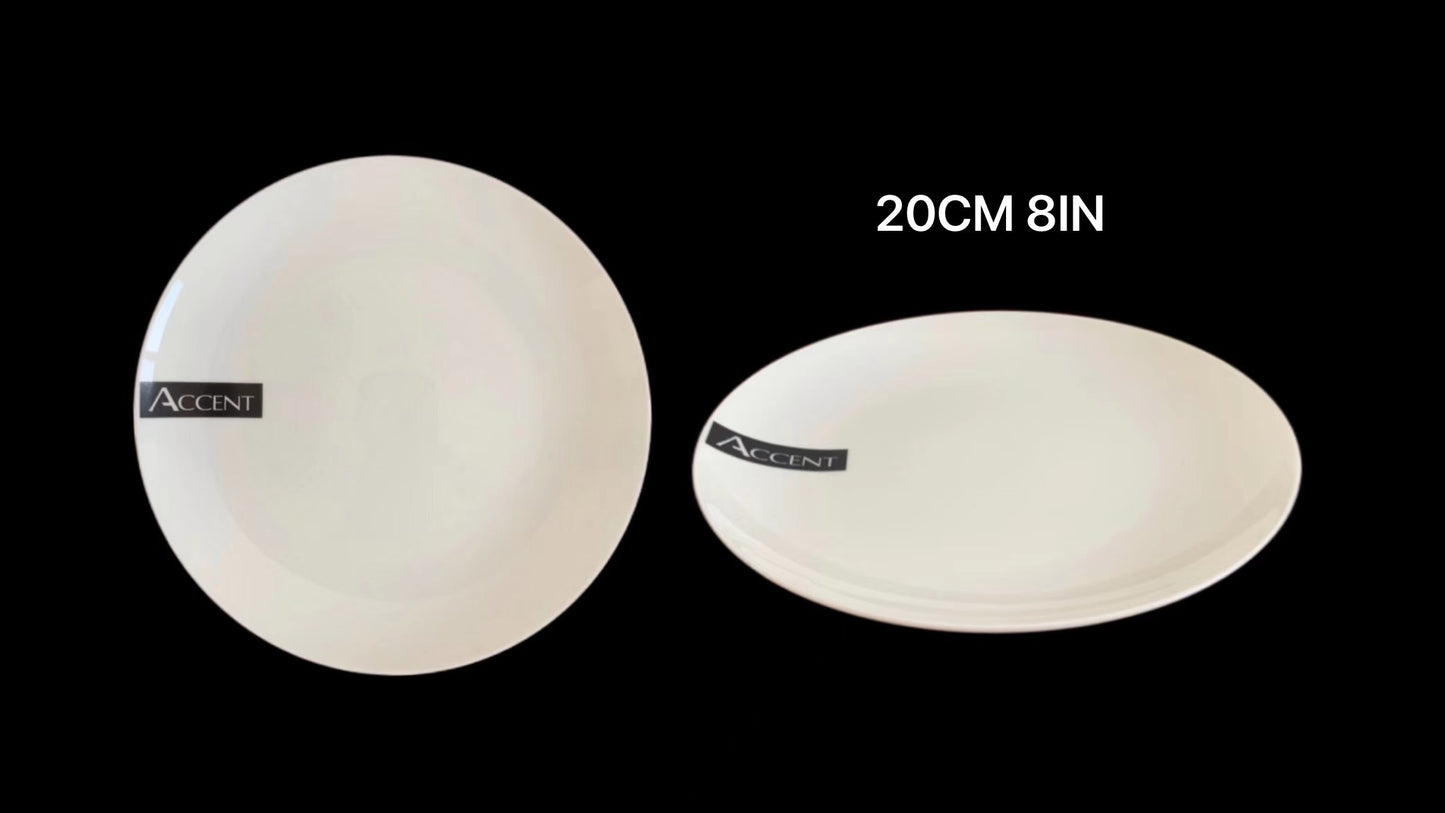 bulk 24 White Fine Bone China Side Plate 8in 20cm