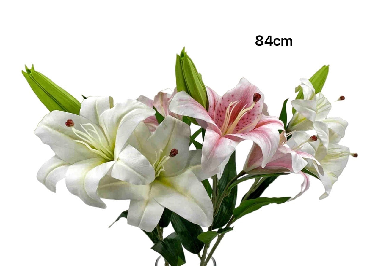 bulk 24 Artificial Lily 2 Heads 84cm