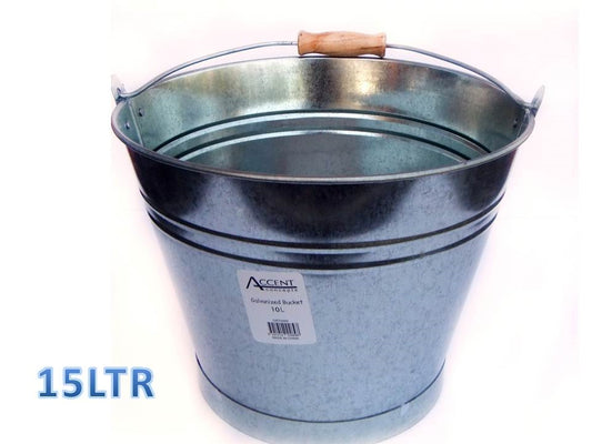 bulk 6 Galvanized Bucket w/ Handle 15L 33cm