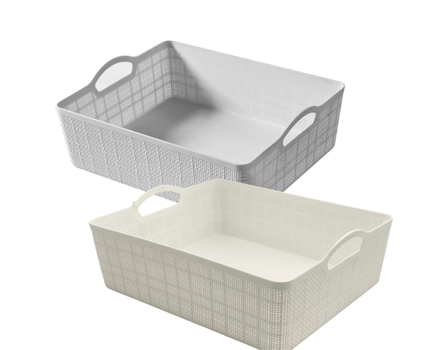 bulk 18 Rect Storage Basket w/ Handle 34cm