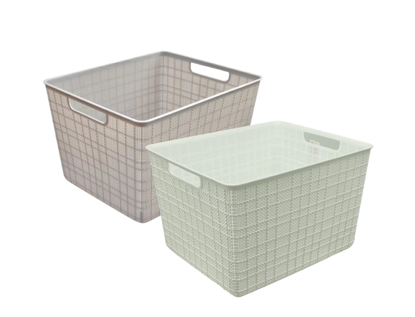 bulk 12 Rect Storage Basket w/ Handle 30cm