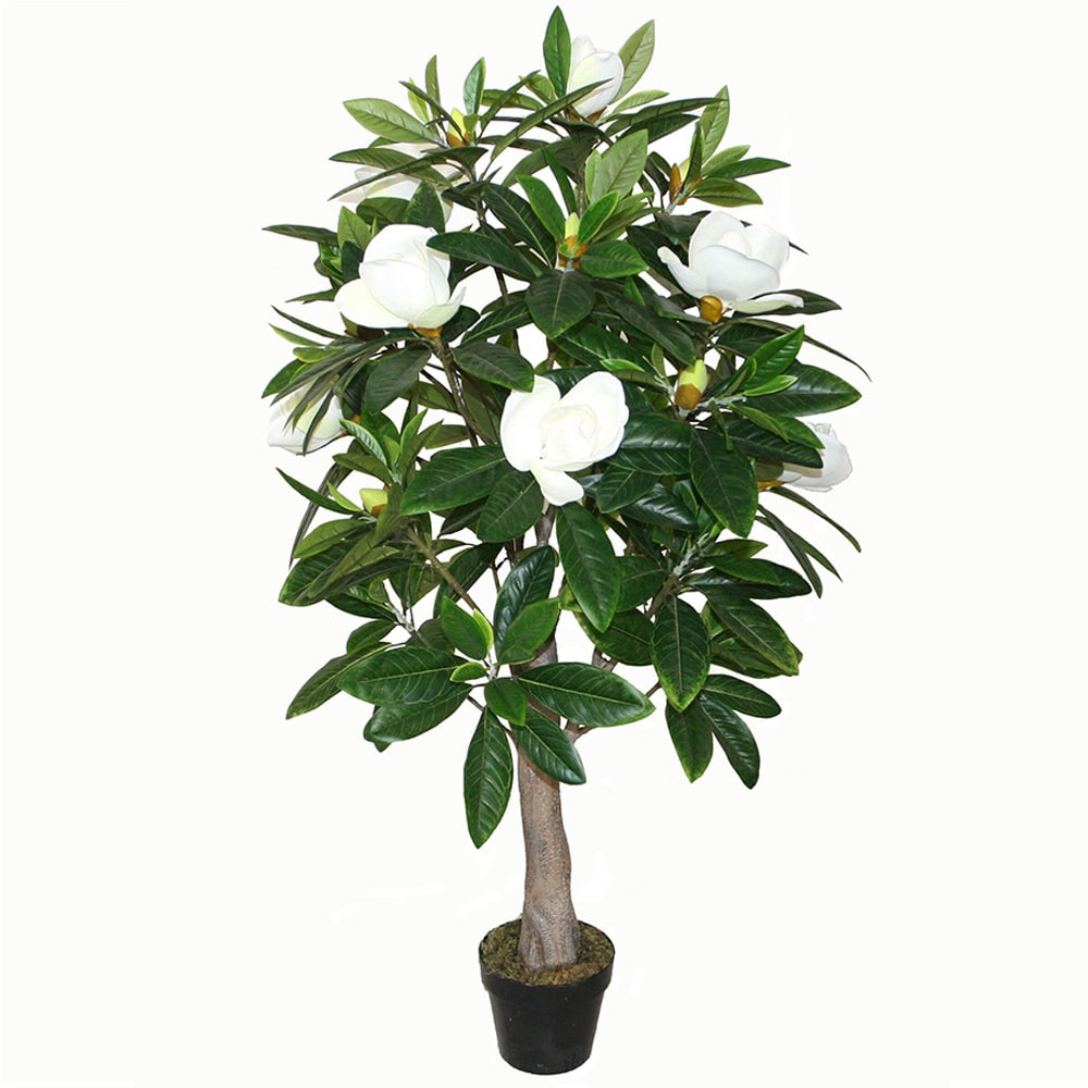 Potted Artificial Faux Magnolia 128x16cm
