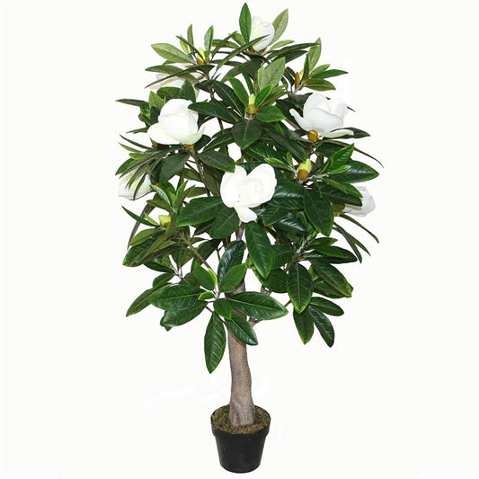 Potted Artificial Faux Magnolia 128x16cm