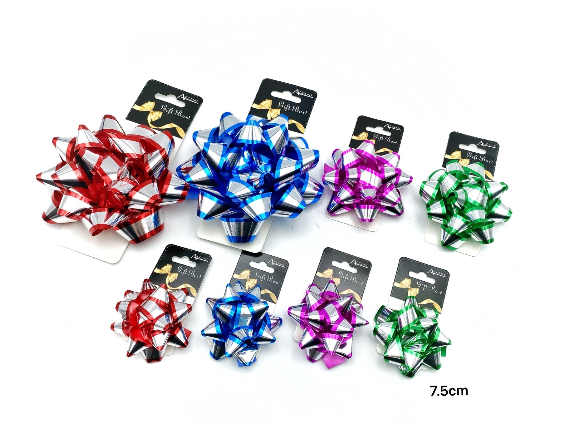 bulk 24 2 Tone Gift Bow 7.5cm Cols