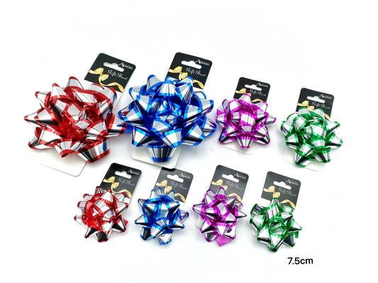 bulk 24 2 Tone Gift Bow 7.5cm Cols