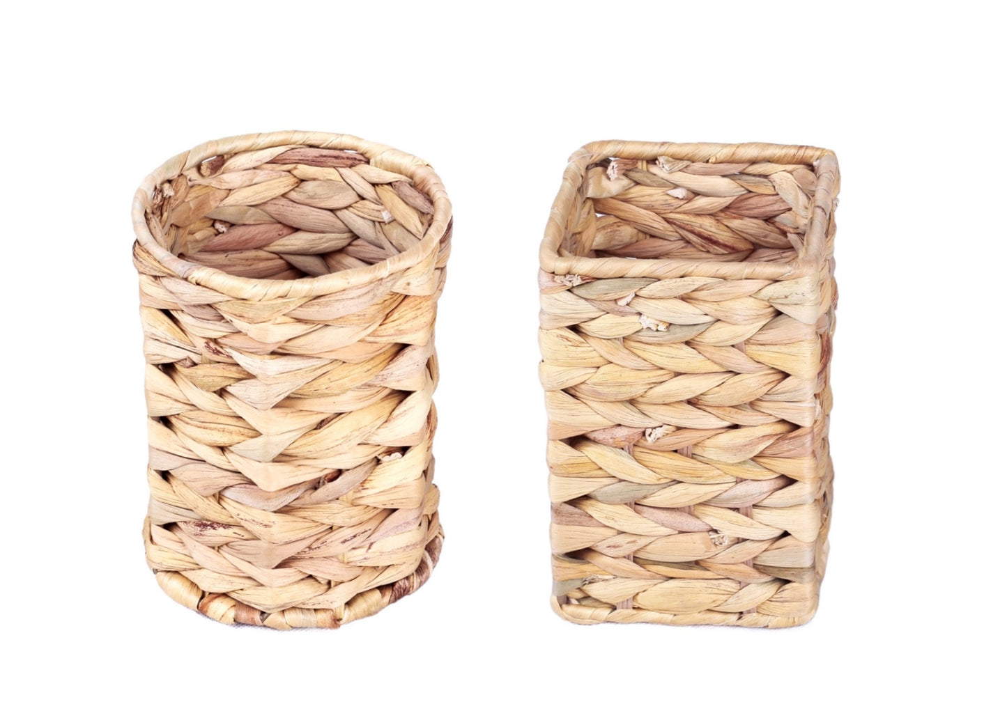 bulk 12 Natural Water Hyacinth Utensil Holder 15cm
