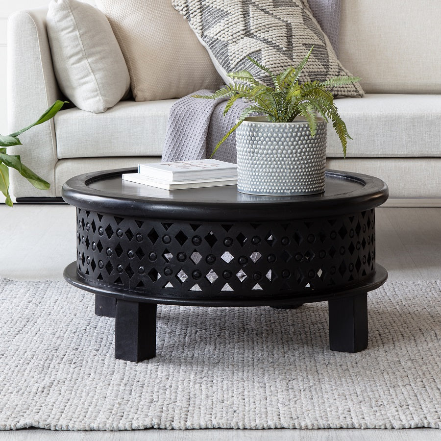 Nero Footed Round Coffee Table 75cm