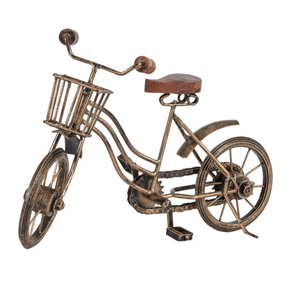 Vintage Bicycle w Basket Antique Gold 32cm - Image 2