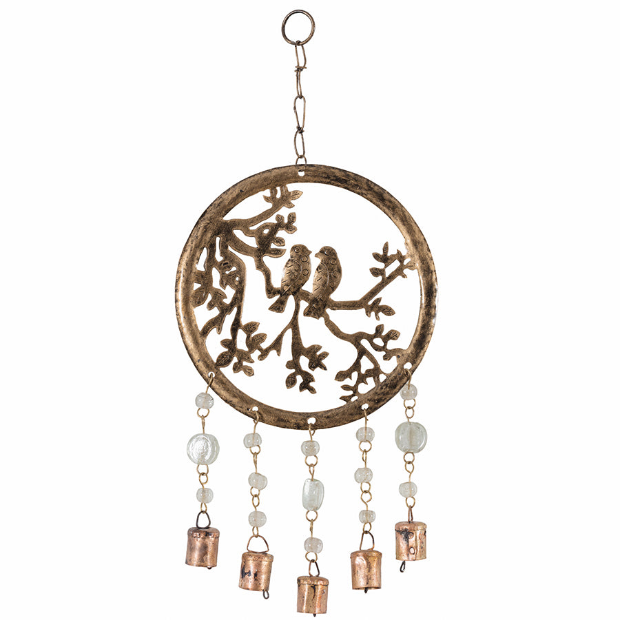 Hanging Circle of Life Chime w Birds Beads & Bells 43cm