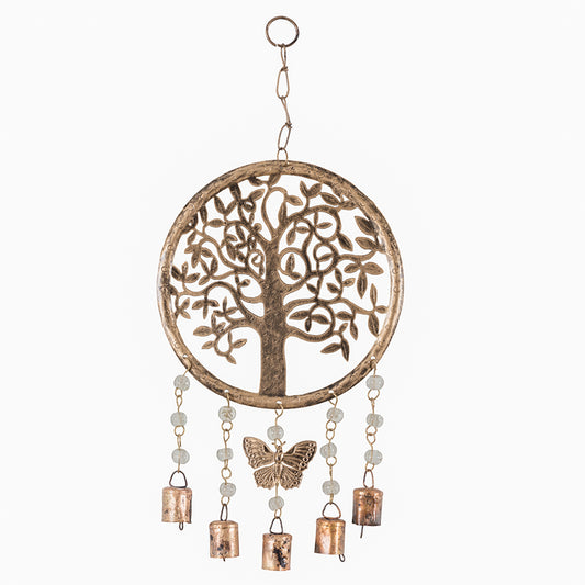 Hanging Tree of Life w Butterfly Beads & Bells 43cm