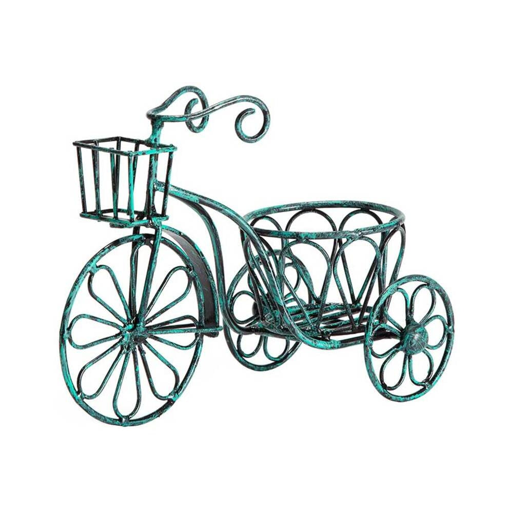 Distressed Aqua Bicycle Planter 25cm - Image 3