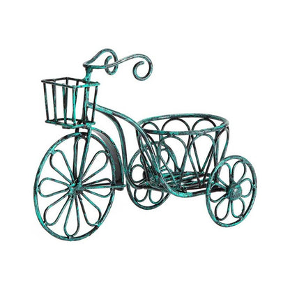 Distressed Aqua Bicycle Planter 25cm - Image 3