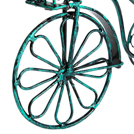 Distressed Aqua Bicycle Planter 25cm - Image 2