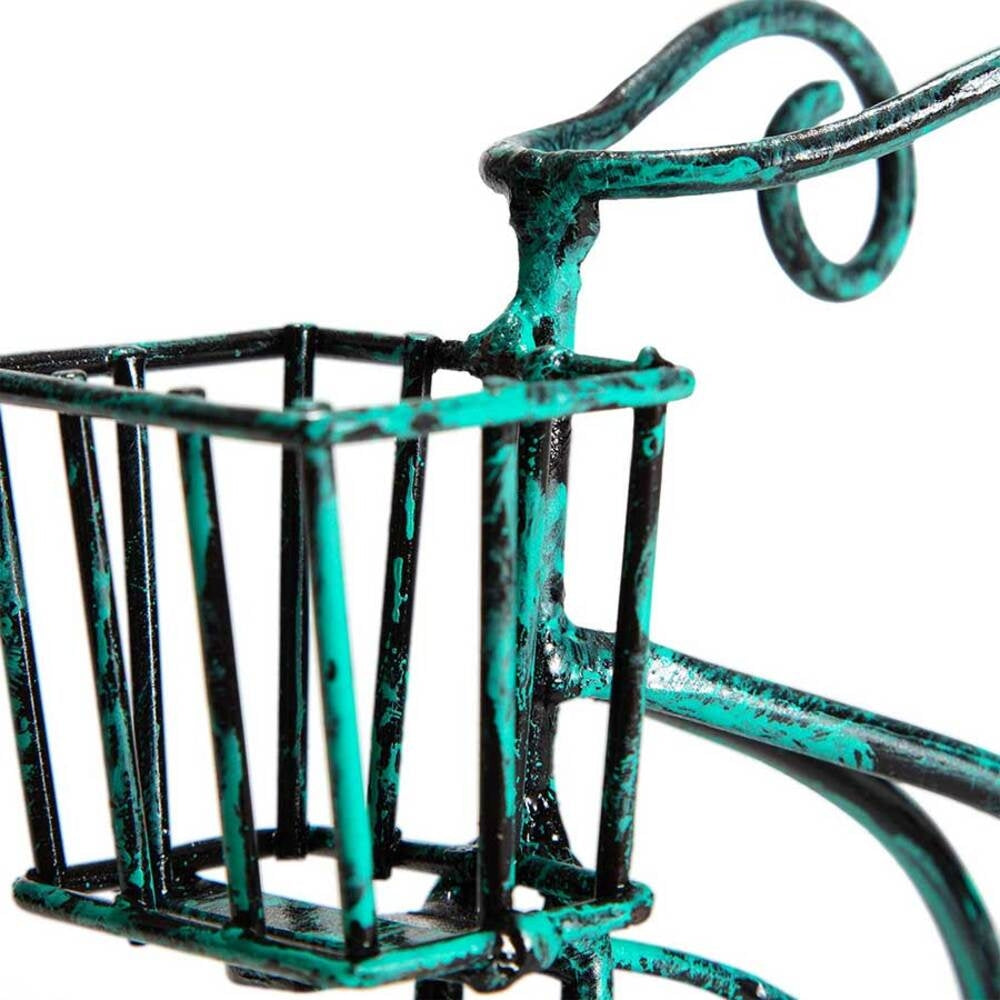Distressed Aqua Bicycle Planter 25cm - Image 4
