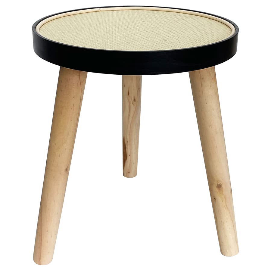 Round Rattan top 3 Legged Potplant Stand / Side Table 34cm - Image 3