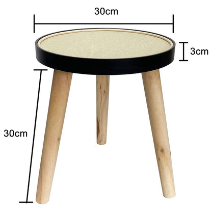 Round Rattan top 3 Legged Potplant Stand / Side Table 34cm - Image 4