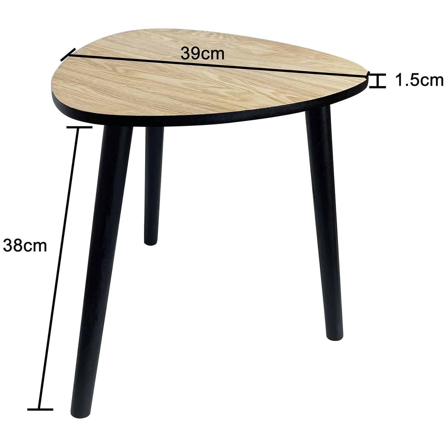 Contemporary Abstract 3 Legged Side Table 40cm - Image 5