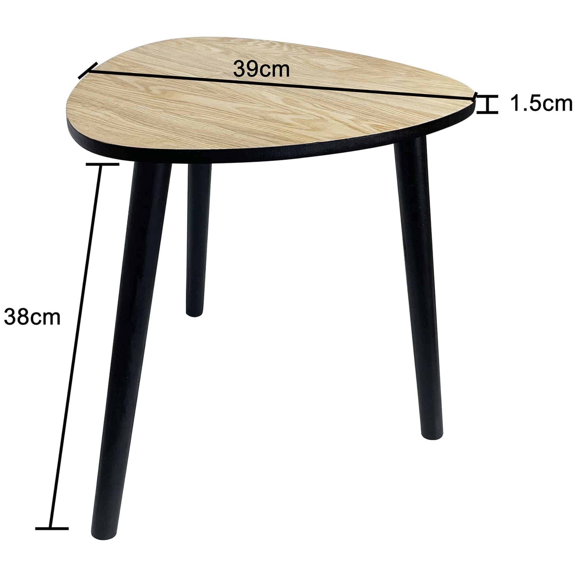 Contemporary Abstract 3 Legged Side Table 40cm - Image 5